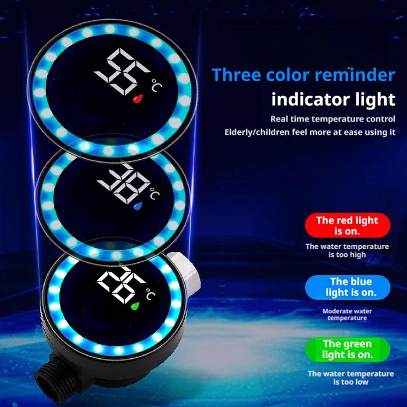 Baby Shower Thermometer with Waterproof LED Digital Display,Temperature Monitor for Shower Stalls,Hydro-Powered Sensor,Real-Time Tracking,Safe Home Use for Kids Adults Daily Comfort - Image 3